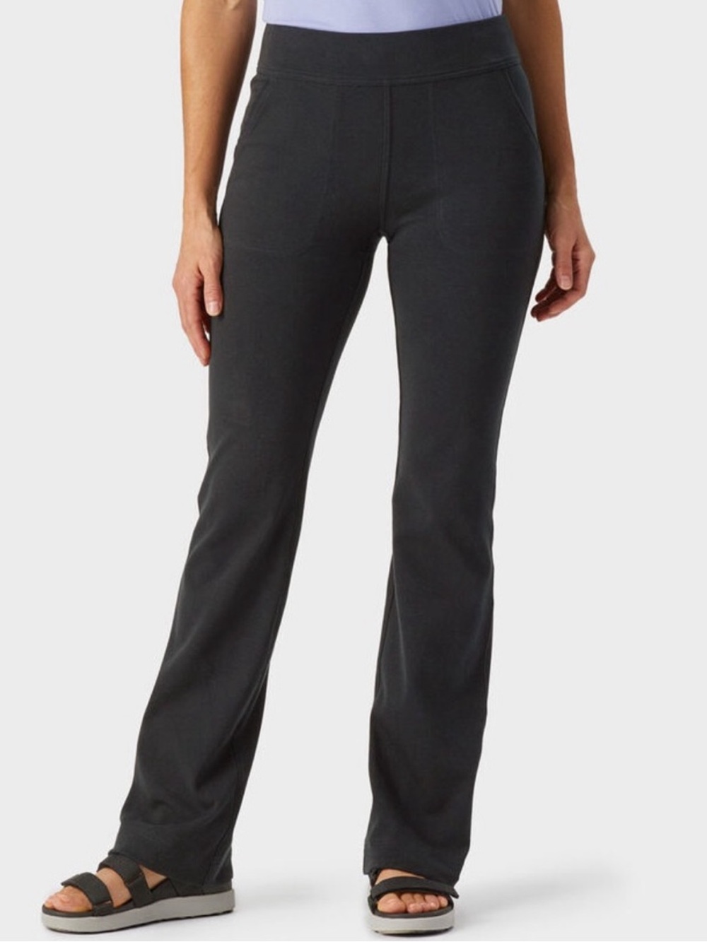 Duluth Trading Co NoGA Naturale Cotton Bootcut Pants Black Pull-On Stretch